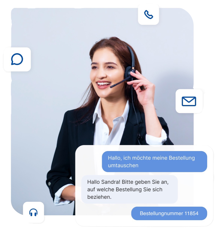 customer support messaging example